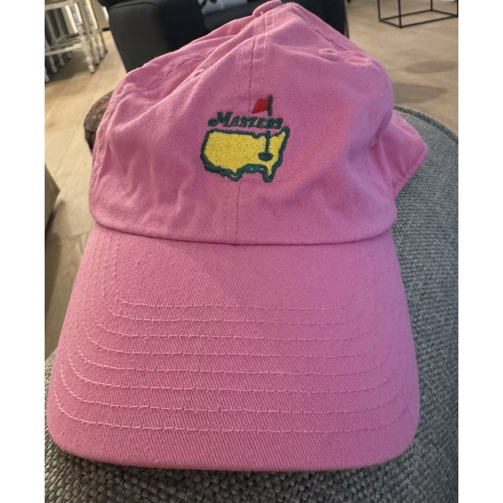 Magnolia Lane MASTERS PGA GOLF Hat Cap PINK Adjustable Logo Augusta EXCELLENT